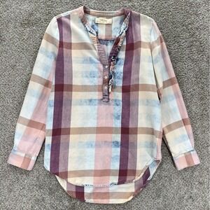 Anthropologie Isabella Sinclair Top Womens S Pink Organic Cotton Peasant Cottage